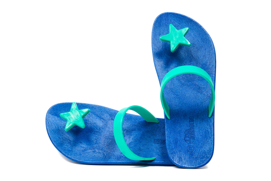 Poppi Star Blue Sole Green Strap