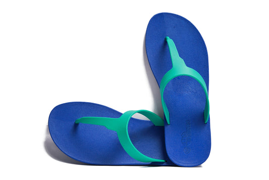 Thongs Blue Sole Green Strap