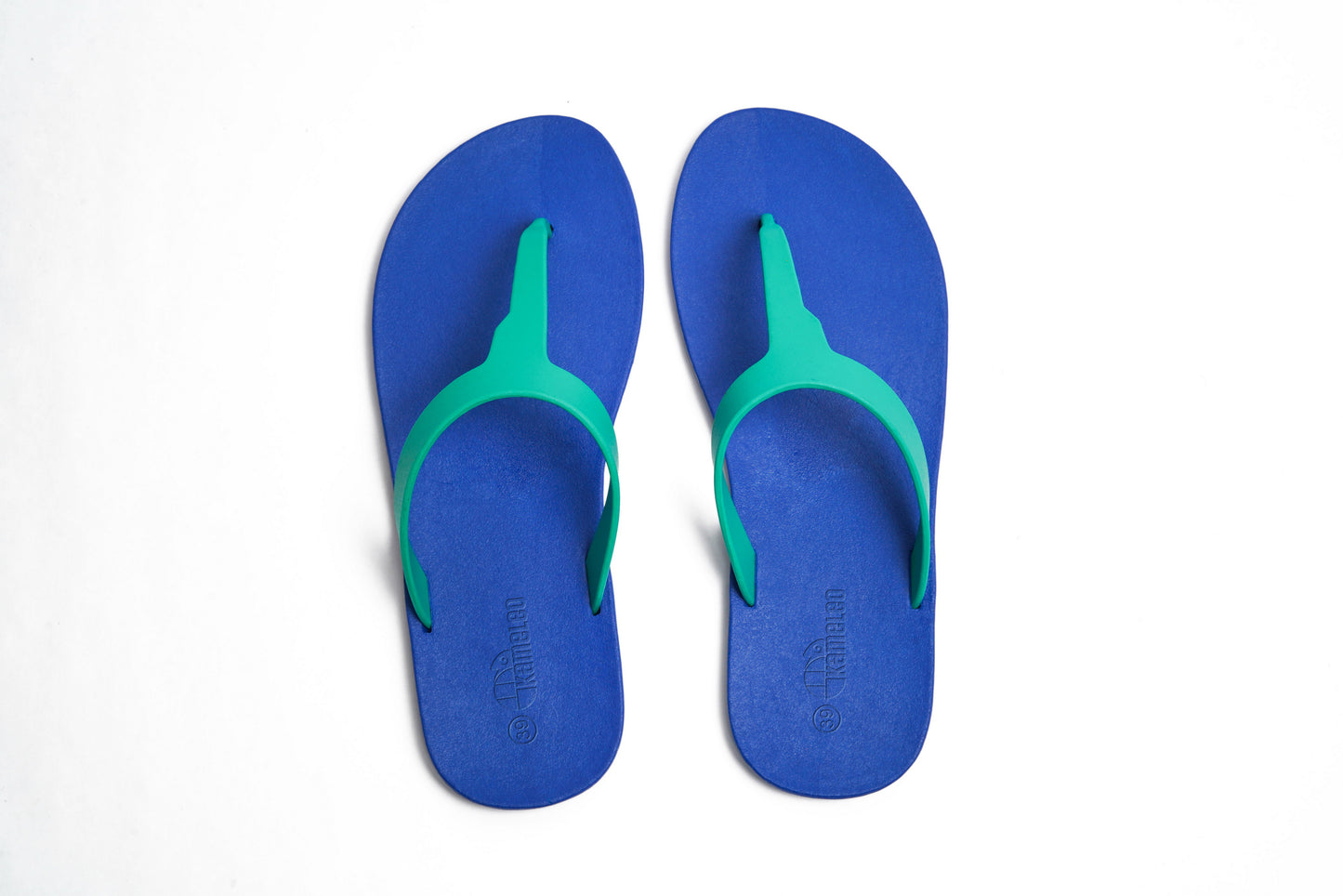 Thongs Blue Sole Green Strap