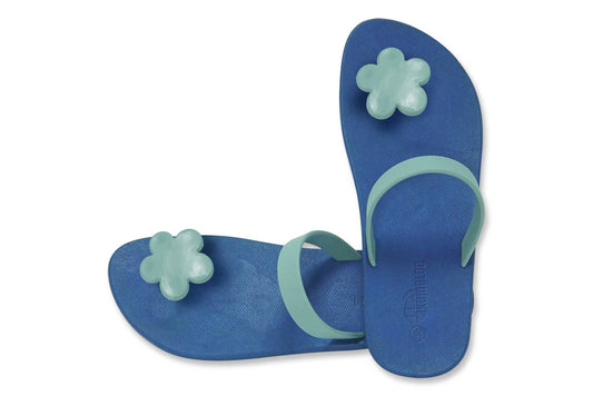Poppi Flora Blue Sole Grey Strap