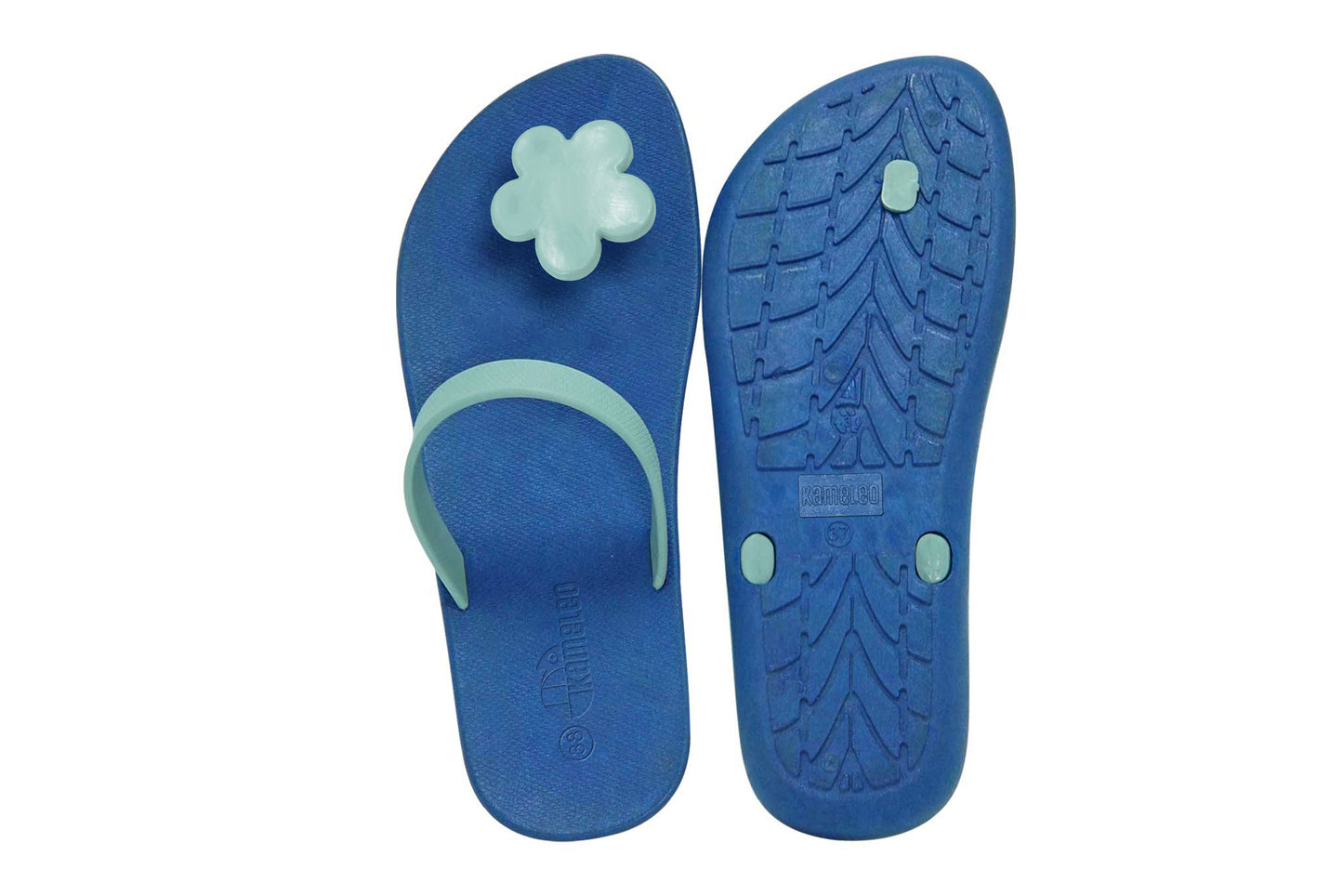 Poppi Flora Blue Sole Grey Strap