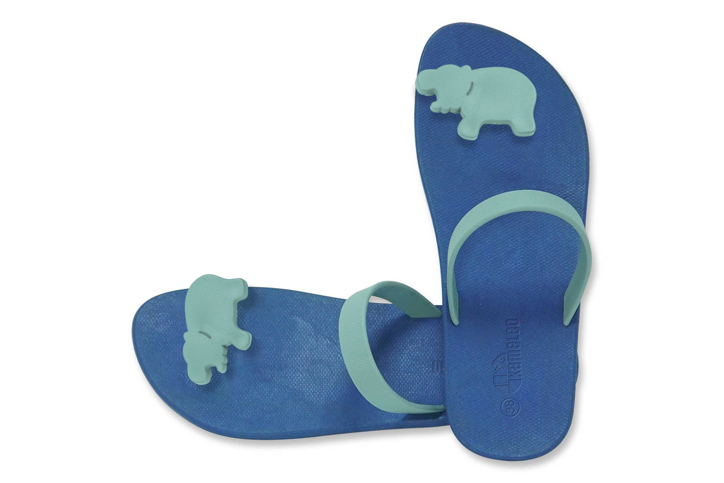 Poppi Hippo Blue Sole Grey Strap