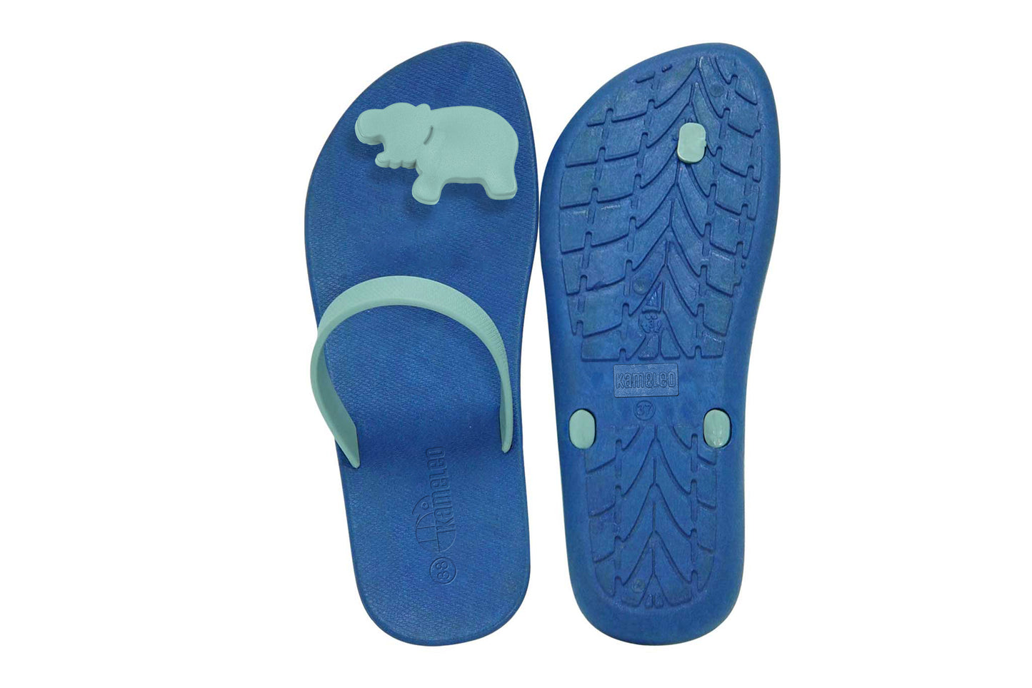 Poppi Hippo Blue Sole Grey Strap
