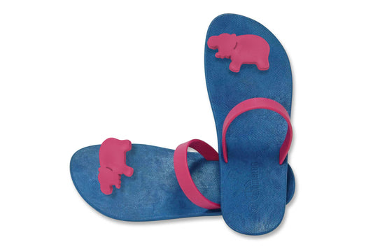 Poppi Hippo Blue Sole Pink Strap