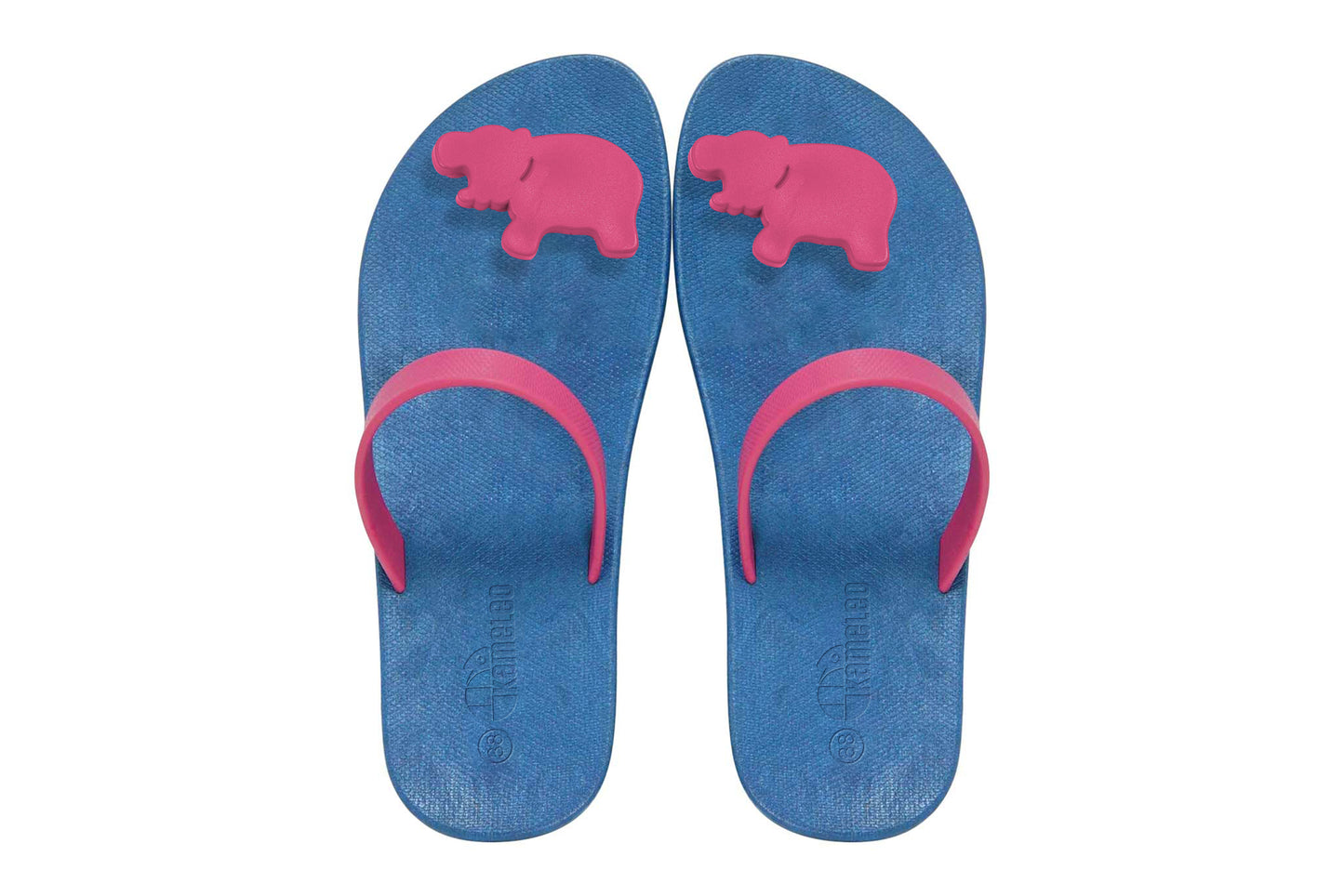 Poppi Hippo Blue Sole Pink Strap