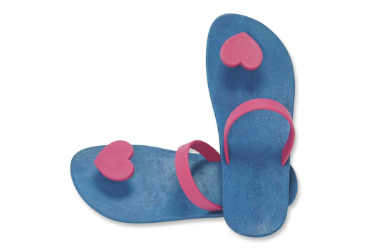 Poppi Heart Blue Sole Pink Strap