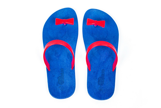 Poppi Bow Blue Sole Pink Strap
