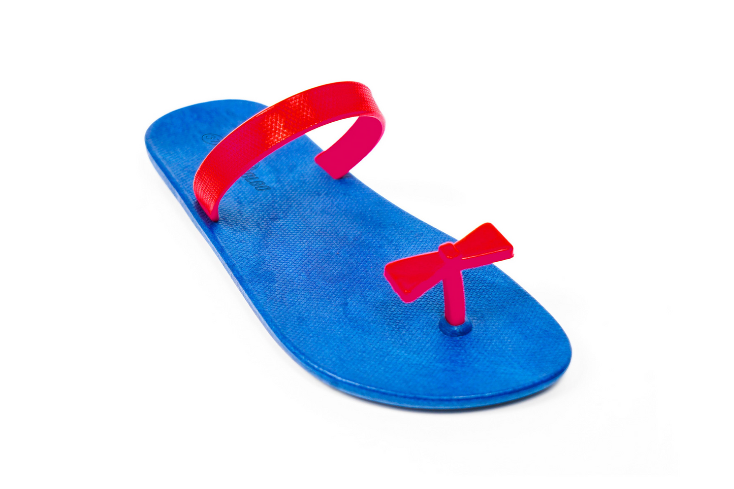 Poppi Bow Blue Sole Pink Strap