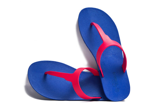 Thongs Blue Sole Pink Strap