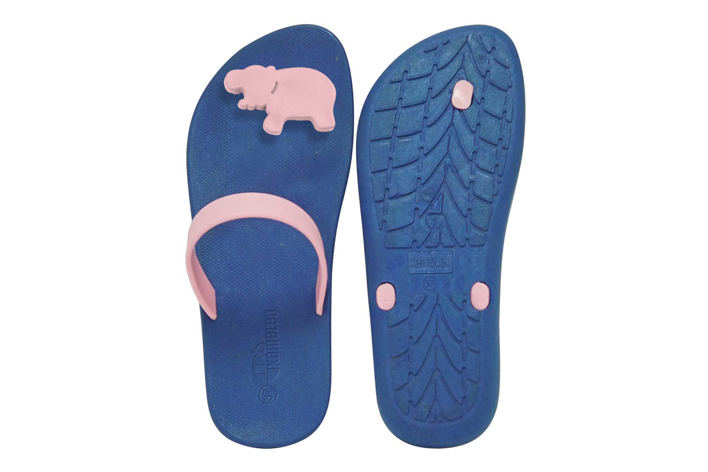 Poppi Hippo Blue Sole LightPink Strap