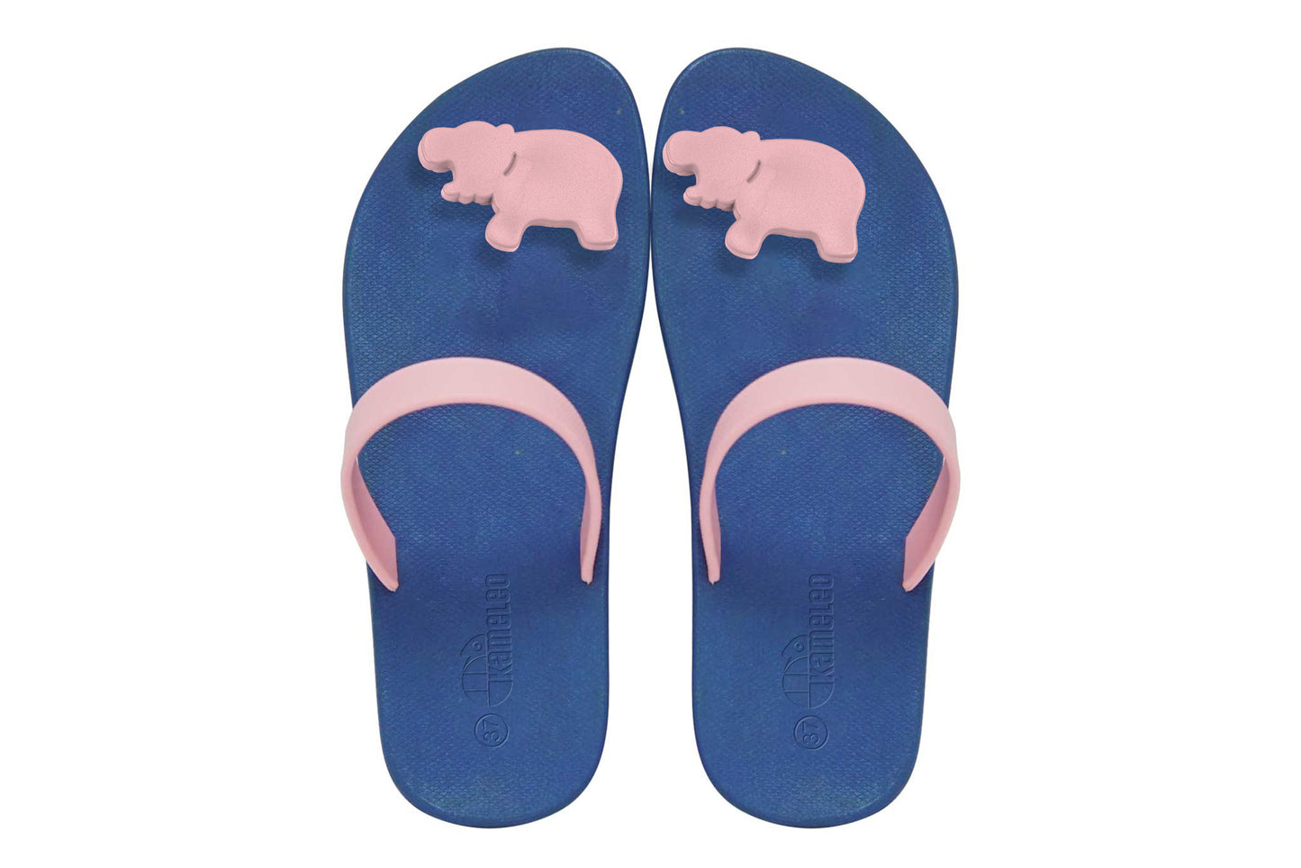 Poppi Hippo Blue Sole LightPink Strap