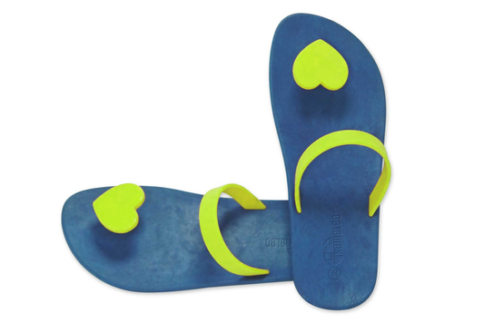 Poppi Heart Blue Sole Lime Strap