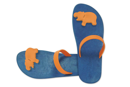 Poppi Hippo Blue Sole Orange Strap