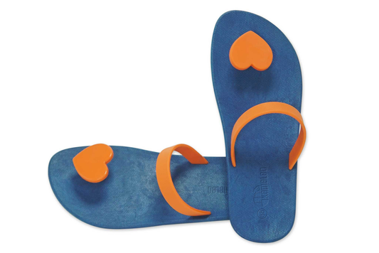 Poppi Heart Blue Sole Orange Strap