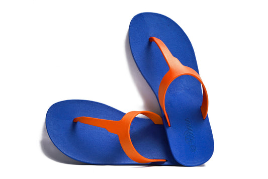 Thongs Blue Sole Orange Strap