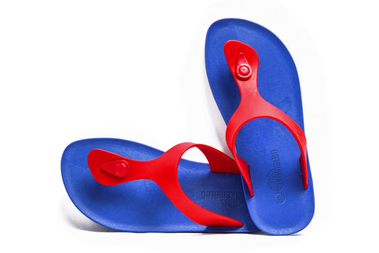 Candy Blue Sole Red Strap