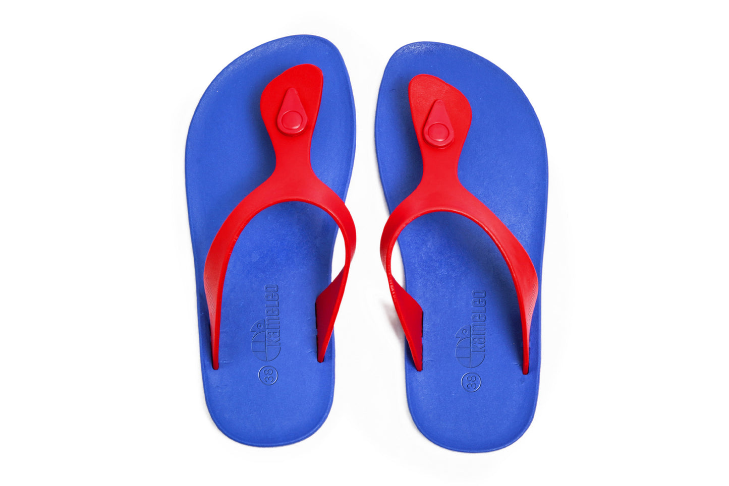 Candy Blue Sole Red Strap