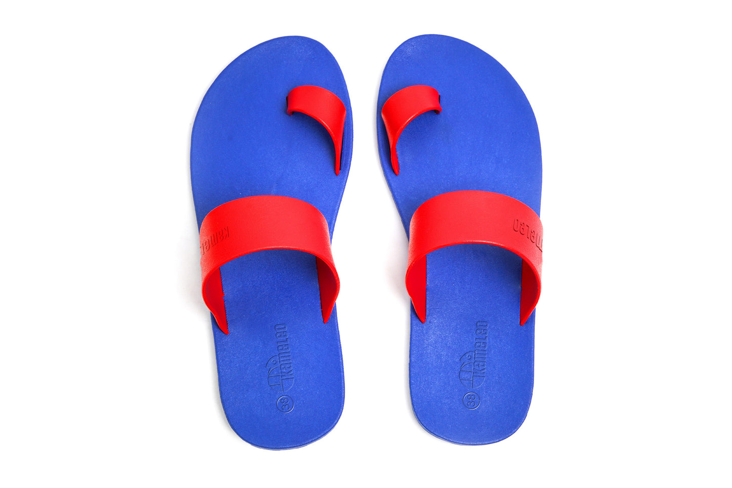 Pop Thumb Blue Sole Red Strap