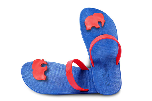 Poppi Ellie Blue Sole Red Strap