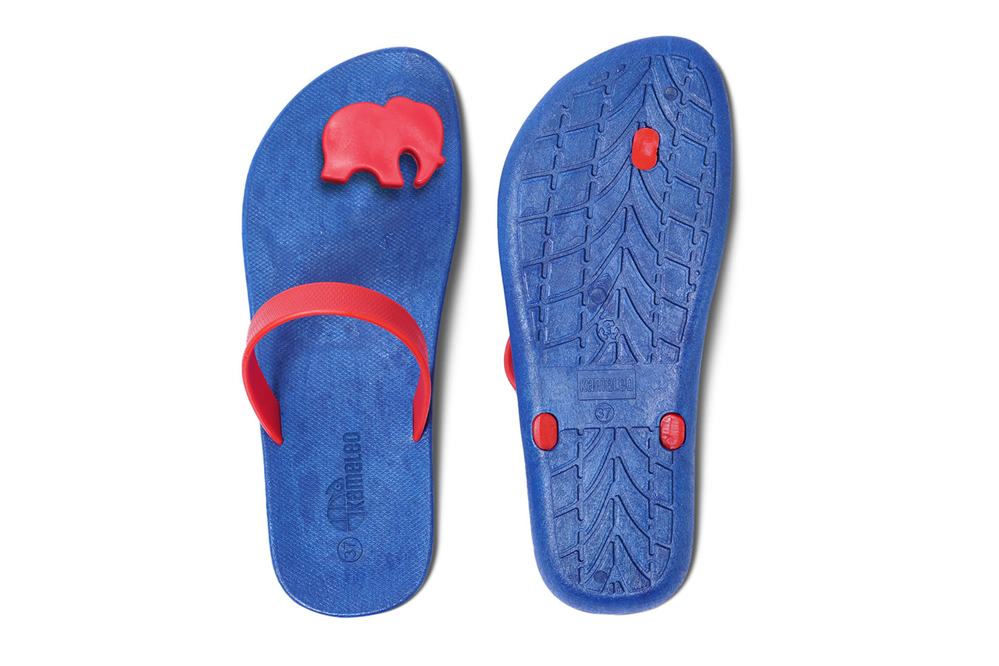Poppi Ellie Blue Sole Red Strap