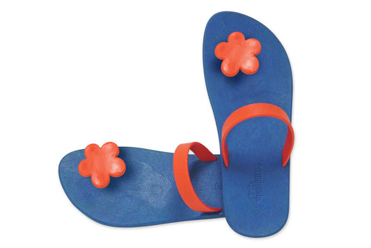 Poppi Flora Blue Sole Red Strap