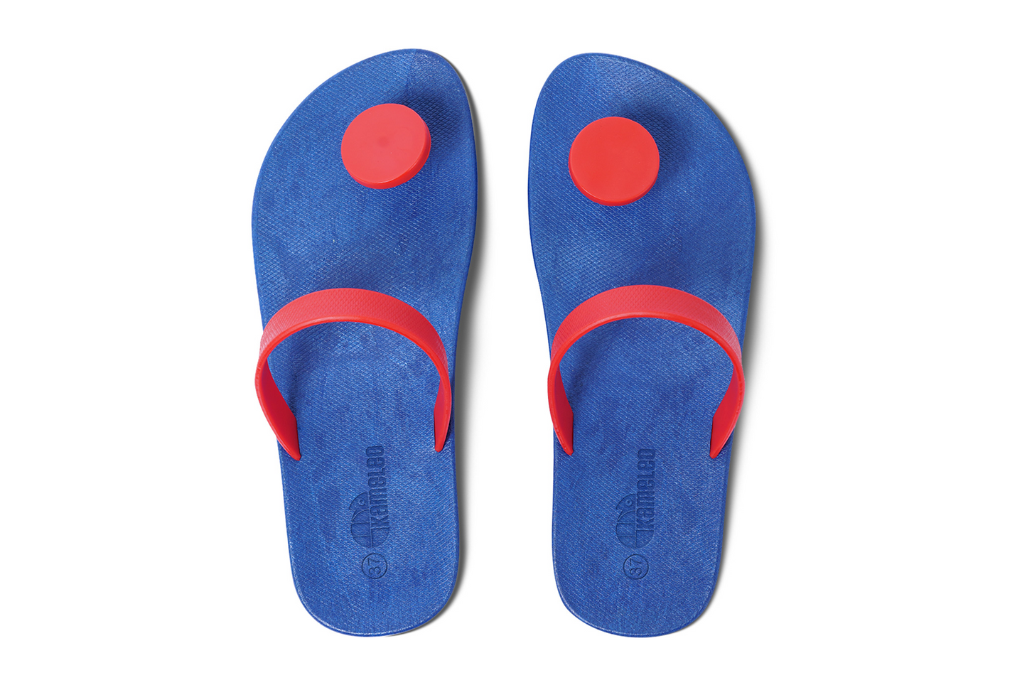 Poppi Dot Blue Sole Red Strap