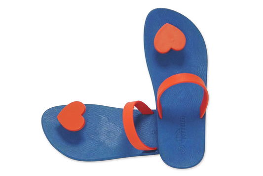 Poppi Heart Blue Sole Red Strap