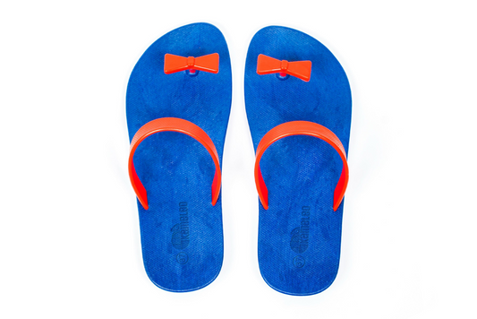 Poppi Bow Blue Sole Red Strap
