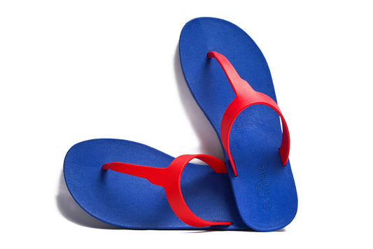 Thongs Blue Sole Red Strap
