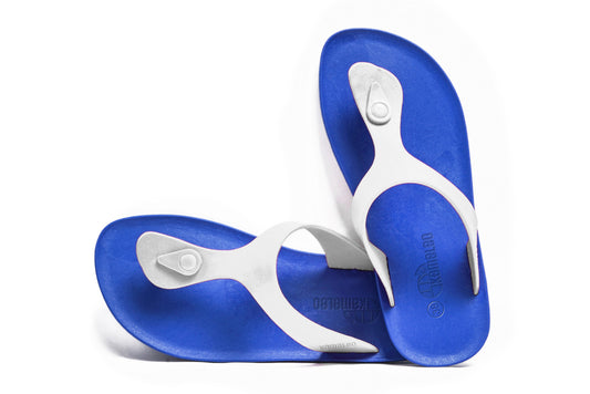 Candy Blue Sole White Strap