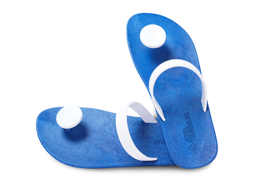 Poppi Dot Blue Sole White Strap