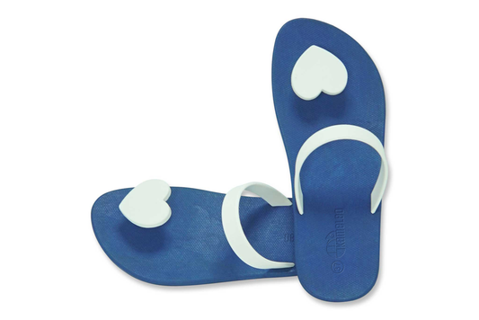 Poppi Heart Blue Sole White Strap