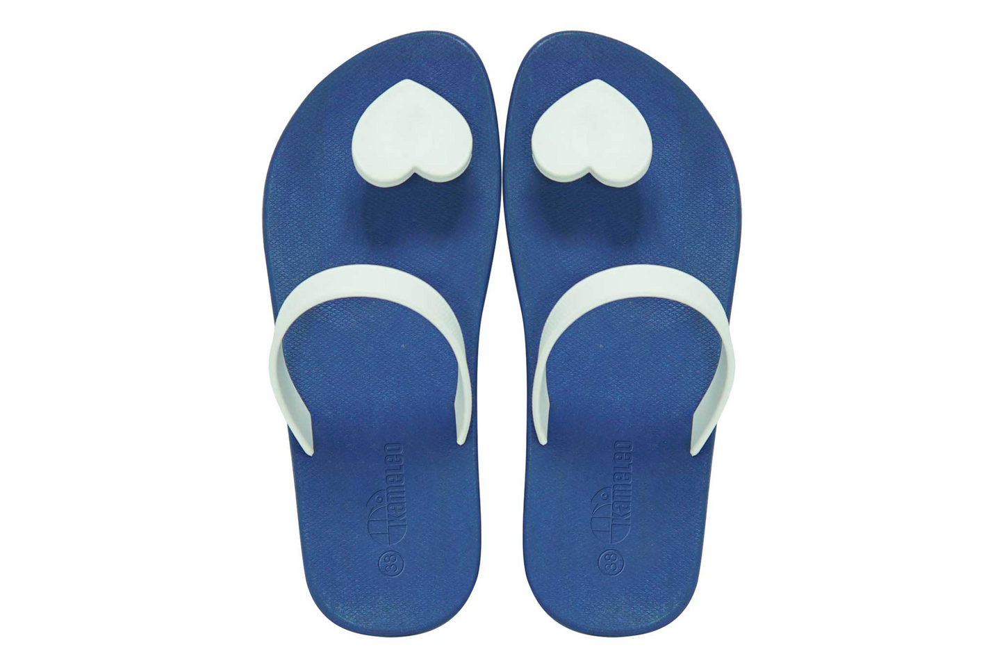 Poppi Heart Blue Sole White Strap