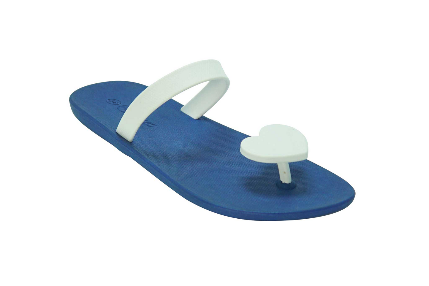 Poppi Heart Blue Sole White Strap