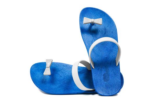 Poppi Bow Blue Sole White Strap