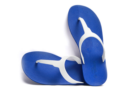 Thongs Blue Sole White Strap