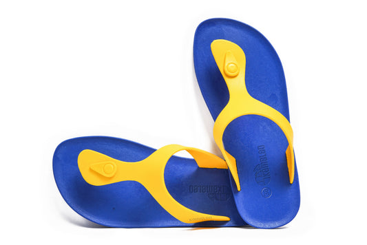 Candy Blue Sole Yellow Strap