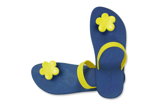 Poppi Flora Blue Sole Yellow Strap