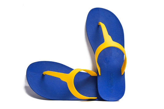 Thongs Blue Sole Yellow Strap