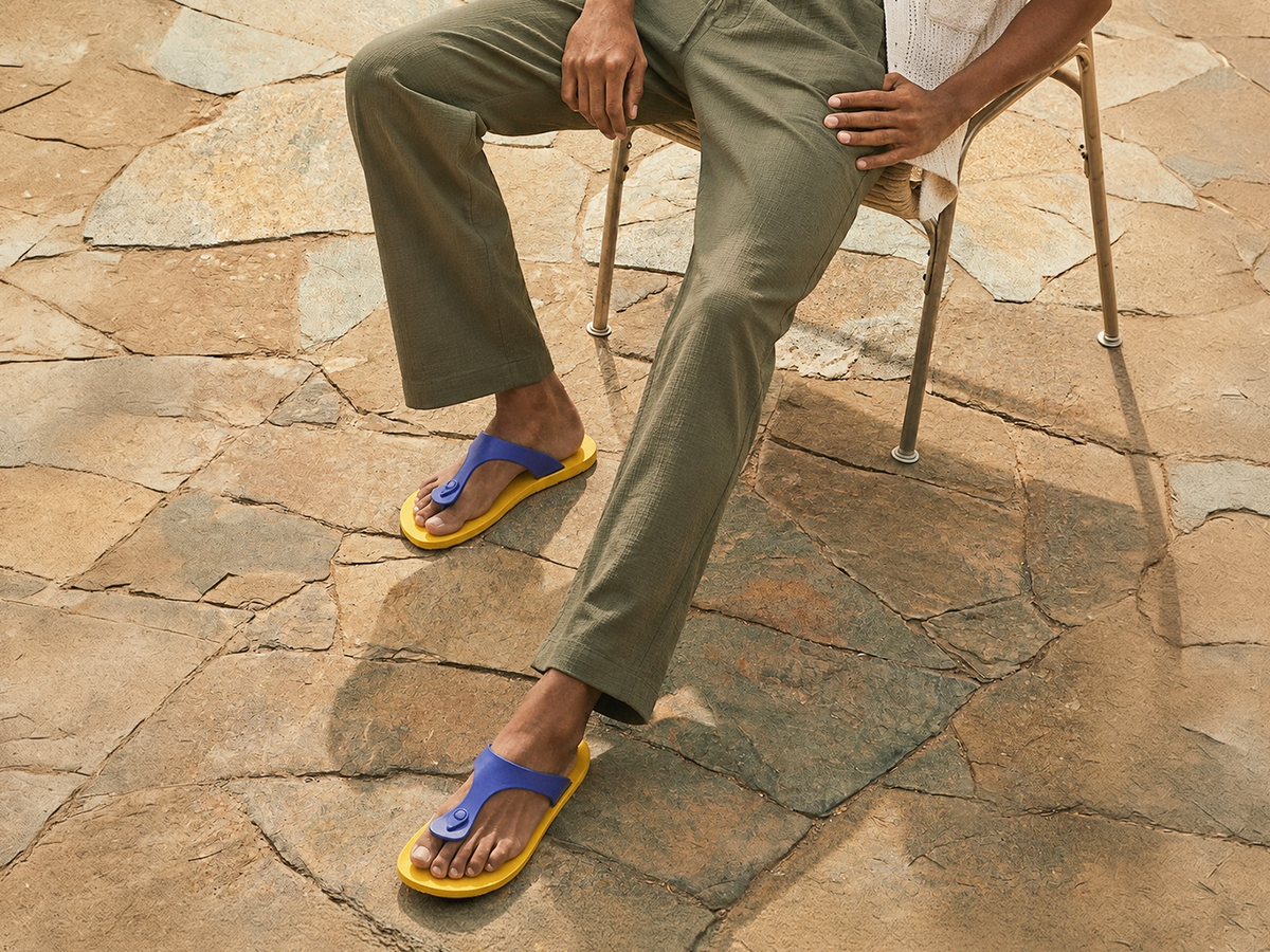 Candy Yellow Sole Blue Strap