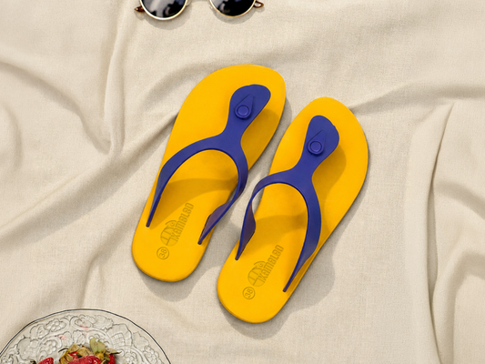 Candy Yellow Sole Blue Strap