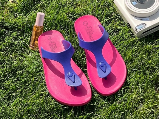 Candy Pink Sole Blue Strap