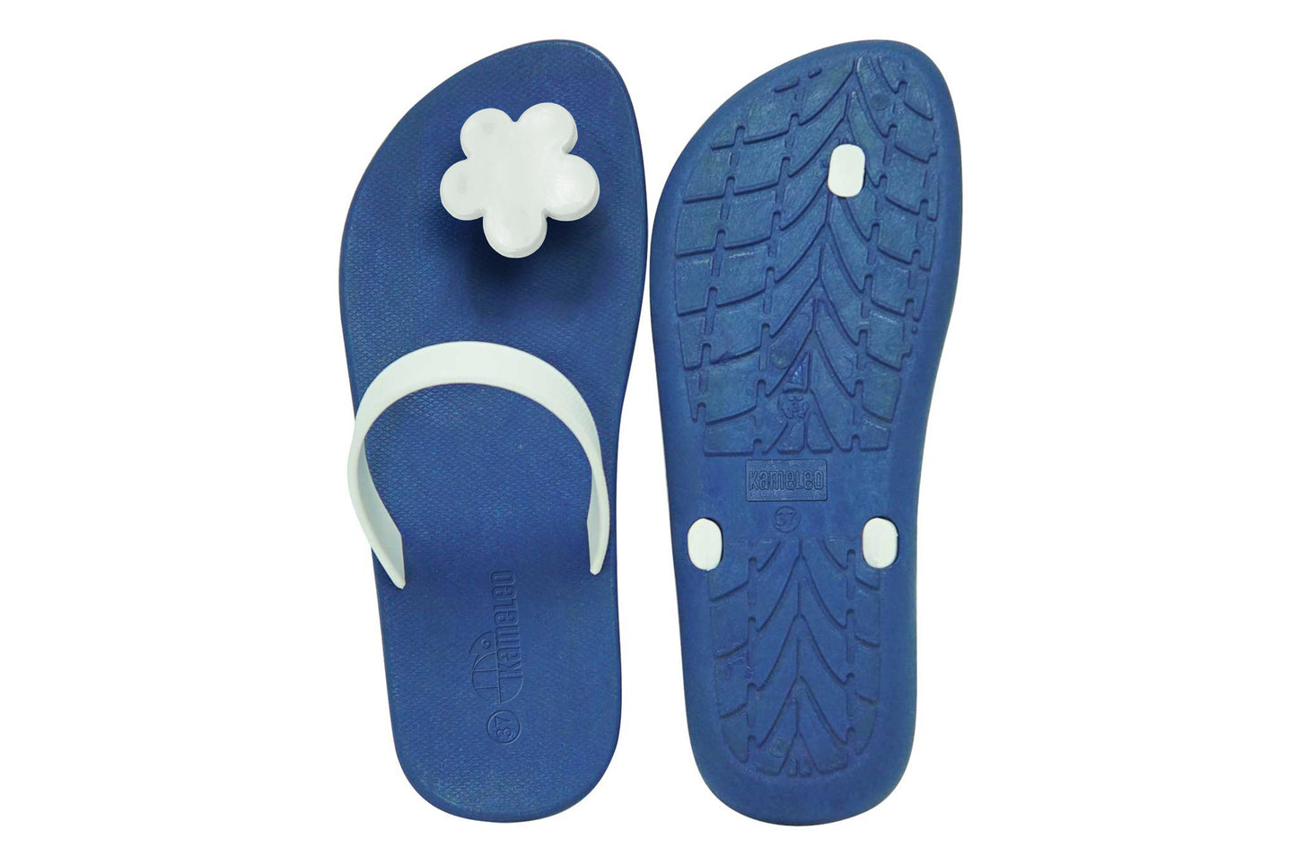 Poppi Flora Blue Sole White Strap