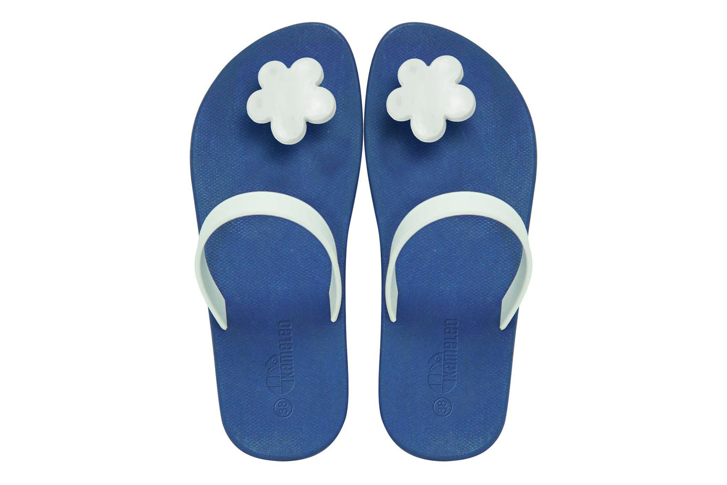 Poppi Flora Blue Sole White Strap
