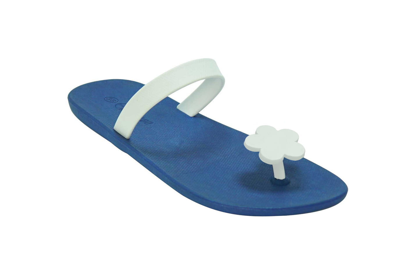 Poppi Flora Blue Sole White Strap
