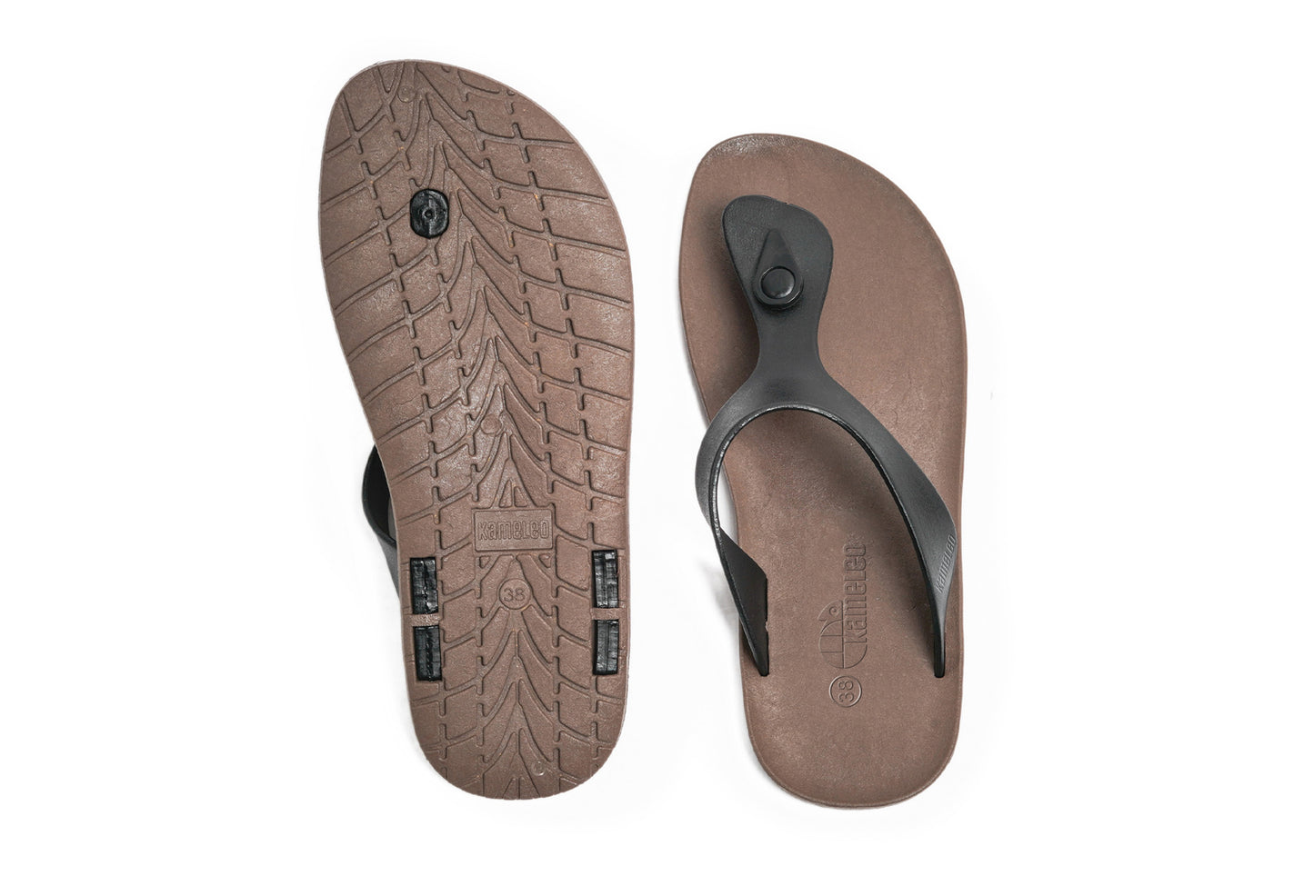 Candy Brown Sole Black Strap