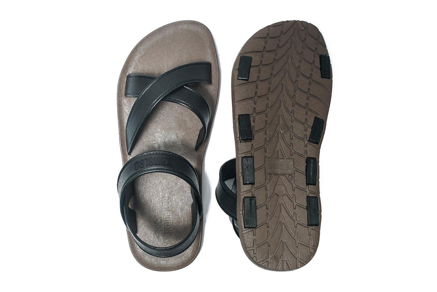 Cross Plus Kids Brown Sole Black Strap