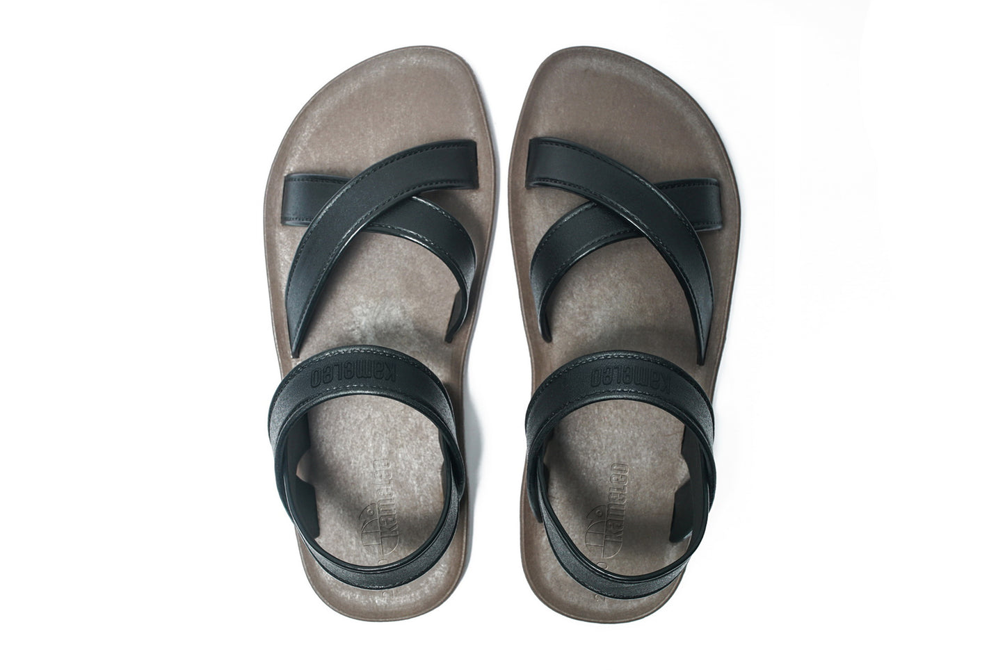 Cross Plus Kids Brown Sole Black Strap
