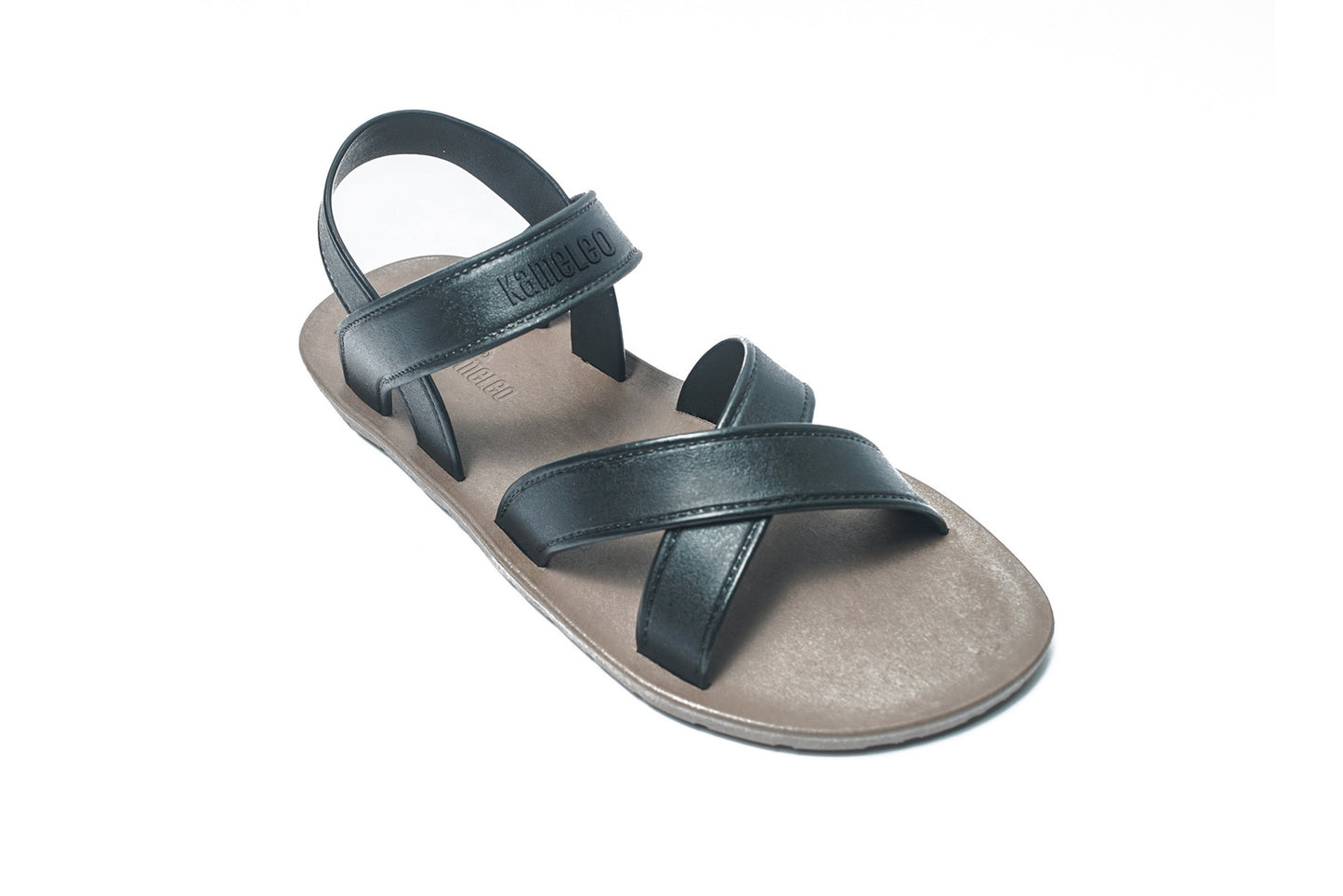 Cross Plus Kids Brown Sole Black Strap