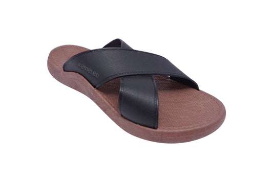 Crossy Brown Sole Black Strap